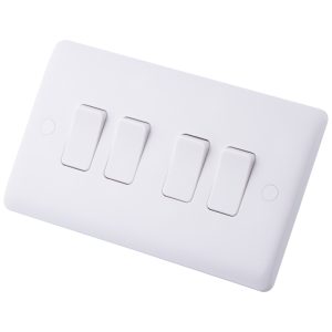 10AX 4 Gang 2 Way Light Switch White