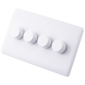 4 Gang 40-400W (3-100W) Leading Edge LED Dimmer White