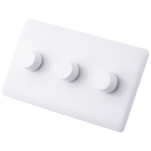 3 Gang 40-400W (5-150W) Intelligent Dimmer White