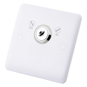 20A DP Key Lockable Switch White - Image 1