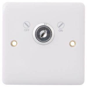 20A DP Key Lockable Switch White - Image 2