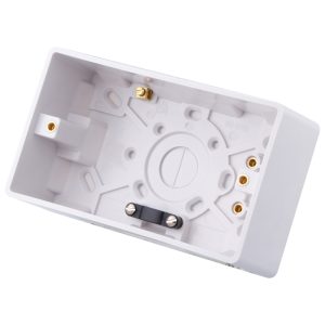 2 Gang 47mm Pattress Box White - Image 1