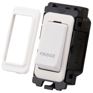 20A DP Switch Grid Module Printed Fridge White - Image 1