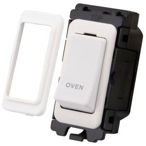 20A DP Switch Grid Module Printed Oven White - Image 1