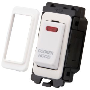20A DP Switch Neon Grid Module Printed Cooker Hood White - Image 1