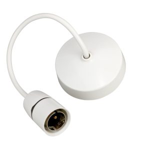 225mm 9" Ceiling Pendant Set White - Image 1