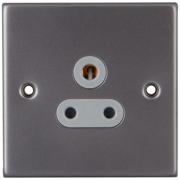 5A 1 Gang Switched Socket Grey Insert Gunmetal - M2 Electrical
