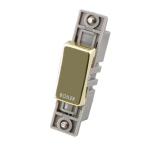 10A DP Switch Module Printed Boiler Polished Brass - Image 1