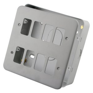 8 Gang Grid Front Plate c/w Back Box M2 metal - Image 1