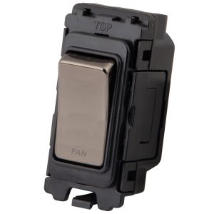 20A DP Switch Grid Module Printed Fan Black Nickel - Image 1